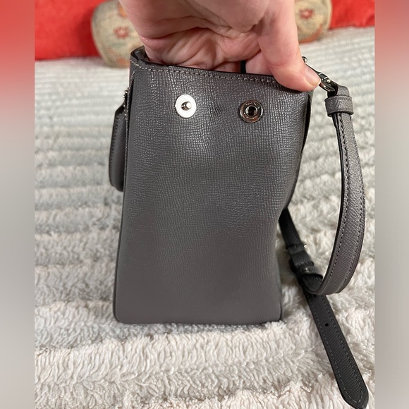 Coach Mini Surrey Carryall Bag Grey Crossgrain Leather NWT - Picture 8 of 13